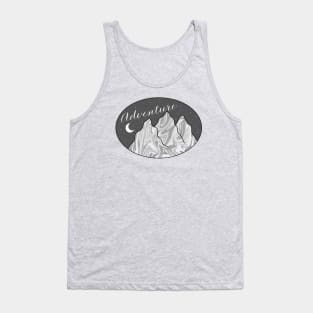 Adventure Moon and Mountains in an Oval, Made by EndlessEmporium Tank Top